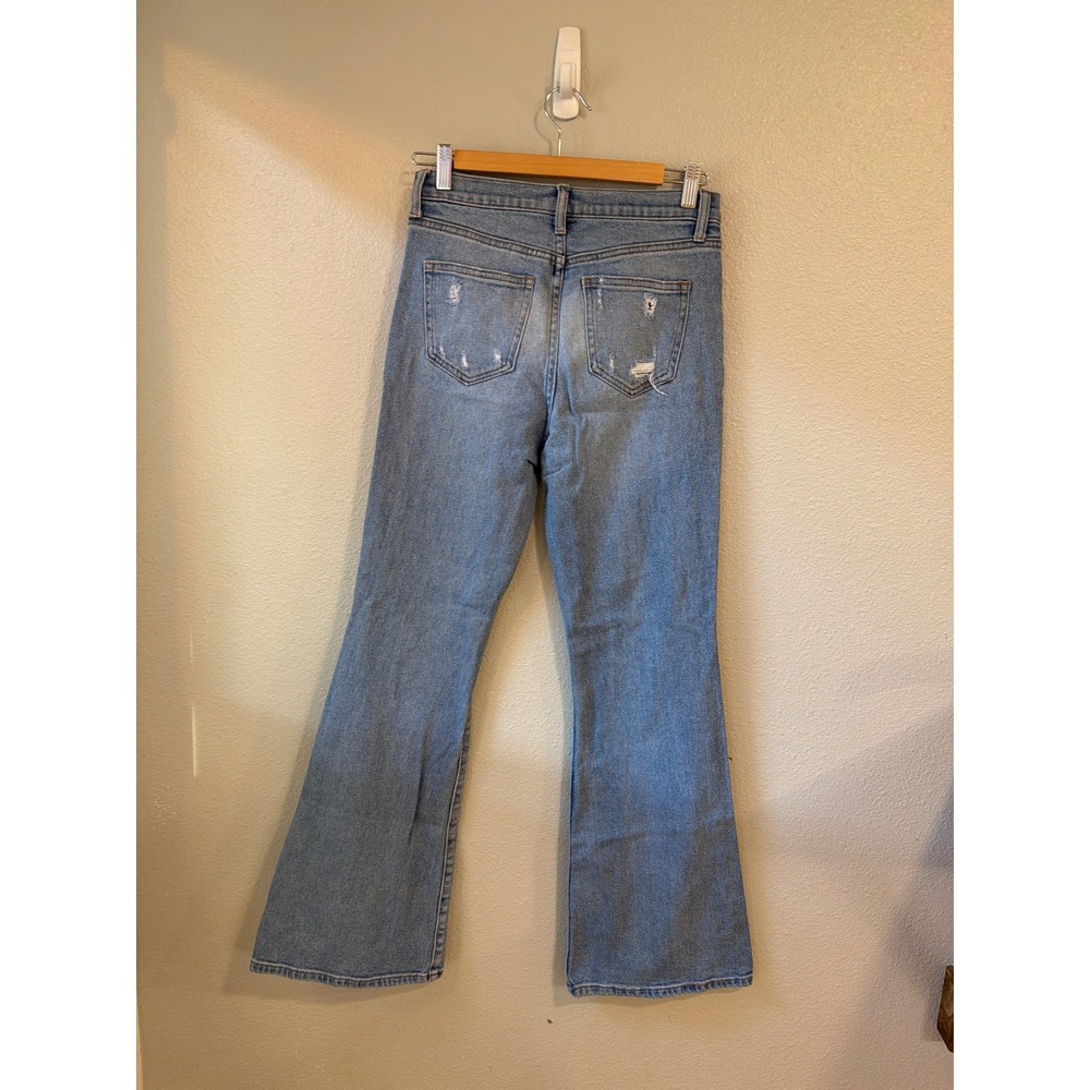 Altar'd State Flare Jeans Women 28/7 Light Wash Distressed High Rise Boho - Picture 5 of 7